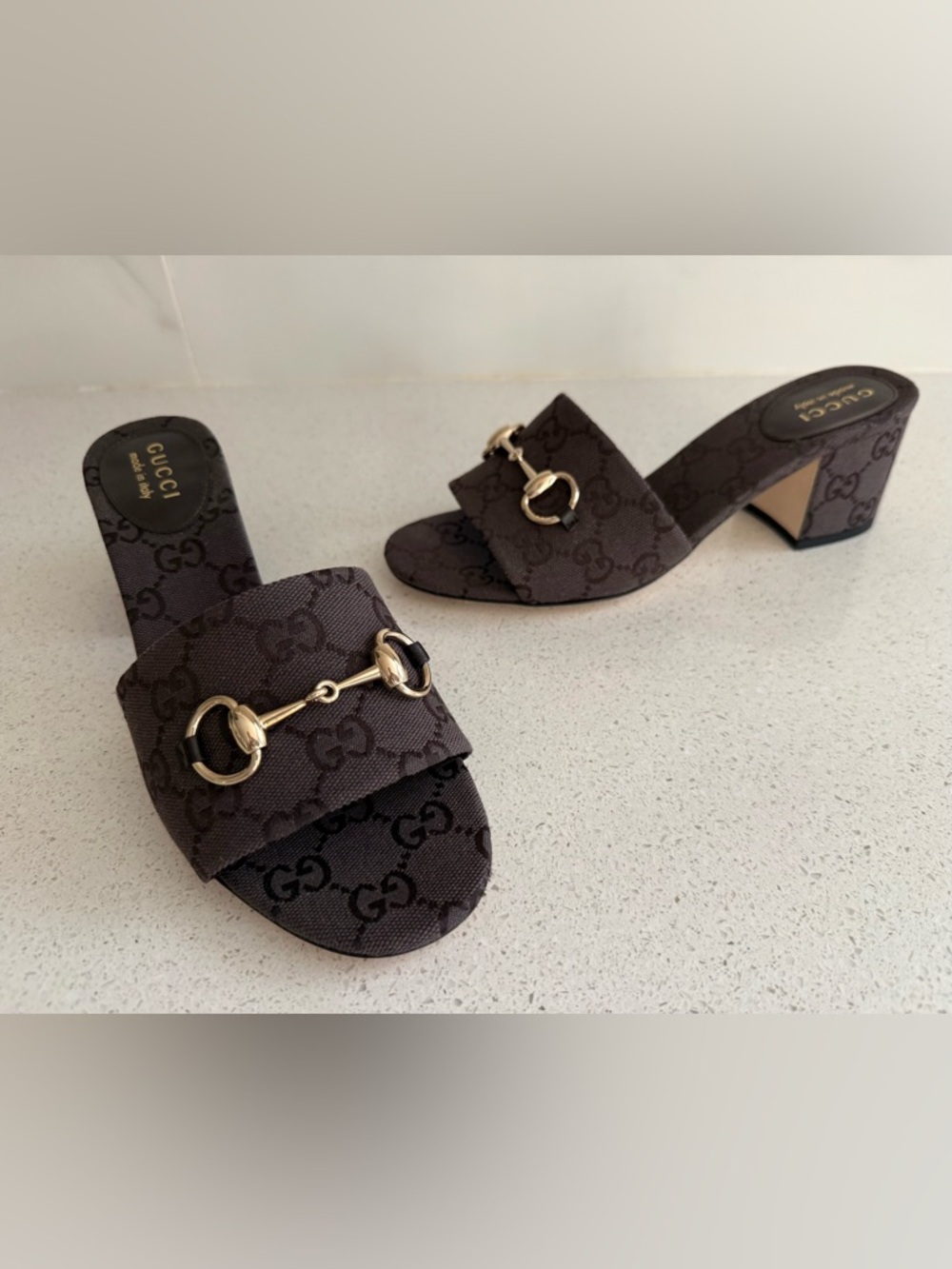 GUCCI Siaga Horsebit Slide Sandals Brown Size EU 38 US 8 - Picture 12 of 12
